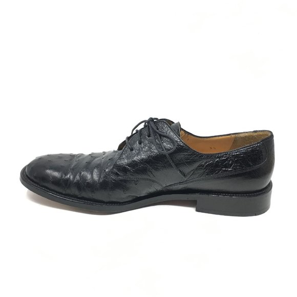 Mezlan Platinum Oxfords Shoes Sz 9.5 Black Ostrich main image 8